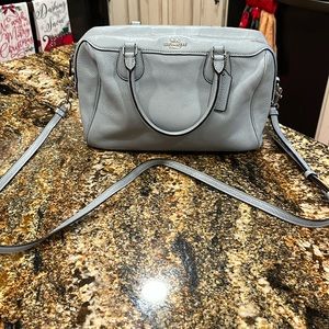 Coach Powder Blue Pebble Leather Purse